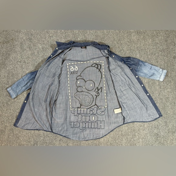 Miss Sixty Diamond The Simpsons Homer long sleeve button up shirt Size M - Picture 6 of 15